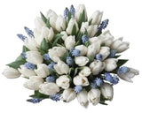 Pretty Bouquet of Tulips with Muscari - Flowers Box London