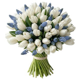 Pretty Bouquet of Tulips with Muscari - Flowers Box London