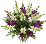 Pretty Bouquet of White Snapdragons and Gladiolus