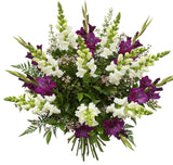 Pretty Bouquet of White Snapdragons and Gladiolus
