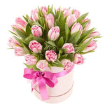 Pretty Box of Double Tulips