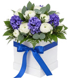 Pretty Box of Ranunculus and Hyacinthwith Greenery Box - Flowers Box London
