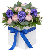 Pretty Box of Ranunculus and Hyacinthwith Greenery Box - Flowers Box London
