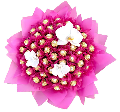 Pretty Chocolate Bouquet with Phalaenopsis Orchids