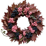 Pretty Door Wreath of Berries and Oak Leaves