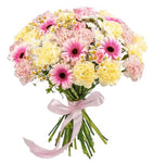 Pretty Pastel Bouquet of Carnations and Gerbera