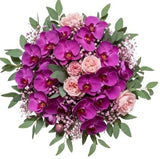 Pretty Phalaenopsis Orchids with Spray Roses Bouquet - Flowers Box London