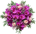 Pretty Phalaenopsis Orchids with Spray Roses Bouquet - Flowers Box London