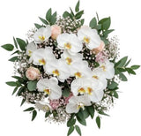 Pretty Phalaenopsis Orchids with Spray Roses Bouquet - Flowers Box London