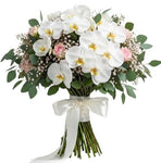 Pretty Phalaenopsis Orchids with Spray Roses Bouquet - Flowers Box London