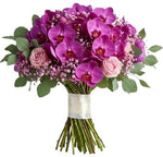 Pretty Phalaenopsis Orchids with Spray Roses Bouquet - Flowers Box London