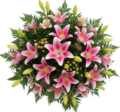 Pretty Pink Lily and Alstroemeria Bouquet
