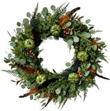 Pumpkin & Feather Glow Wreath - Flowers Box London