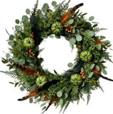 Pumpkin & Feather Glow Wreath - Flowers Box London