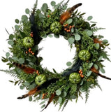 Pumpkin & Feather Glow Wreath