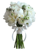 Pure White Peonies and Ranunculus Luxury Bouquet - Flowers Box London