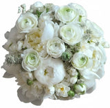 Pure White Peonies and Ranunculus Luxury Bouquet - Flowers Box London