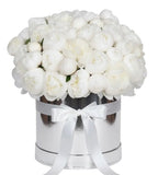 Pure White Peonies Luxury Box - Flowers Box London