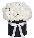 Pure White Peonies Luxury Box - Flowers Box London