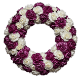 Purple ad White Carnations Wreath - Flowers Box London