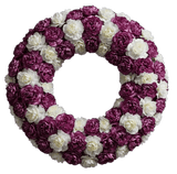 Purple ad White Carnations Wreath - Flowers Box London