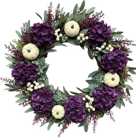 Purple and White Halloween Wreath