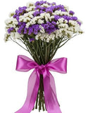 Purple and White Limonium Bouquet - Flowers Box London