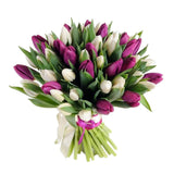 Purple and White Tulips Bouquet