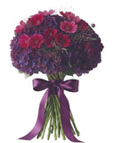 Purple Hydrangea with Cosmos and Panicum Grass Bouquet - Flowers Box London