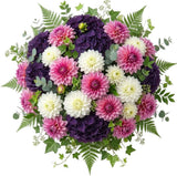 Purple Hydrangea with Dahlia Luxury Bouquet - Flowers Box London