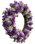 Purple Limonium and Gypsophila Wreath - Flowers Box London