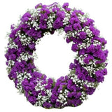Purple Limonium and Gypsophila Wreath - Flowers Box London