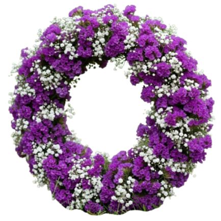 Purple Limonium and Gypsophila Wreath