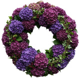 Purple Palete Hydrangea Door Wreath - Flowers Box London