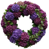 Purple Palete Hydrangea Door Wreath - Flowers Box London