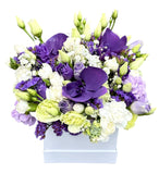 Purple Phalaenopsis and Lisianthus Box - Flowers Box London