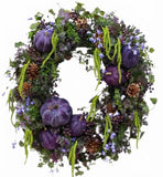 Purple Pumpkin Vintage Wreath - Flowers Box London