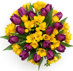 Purple Tulips and Freesias Bouquet