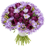 Purple Tulips and Freesias Bouquet