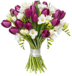 Purple Tulips and Freesias Bouquet