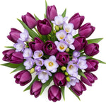 Purple Tulips and Freesias Bouquet
