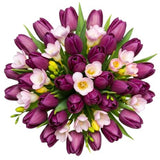 Purple Tulips and Freesias Bouquet