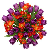 Purple Tulips and Freesias Bouquet
