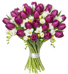 Purple Tulips and Freesias Bouquet