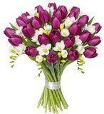 Purple Tulips and Freesias Bouquet