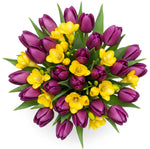 Purple Tulips and Freesias Bouquet