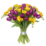Purple Tulips and Freesias Bouquet