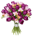Purple Tulips and Freesias Bouquet
