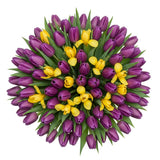 Purple Tulips and Iris Bouquet - Flowers Box London