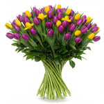 Purple Tulips and Iris Bouquet